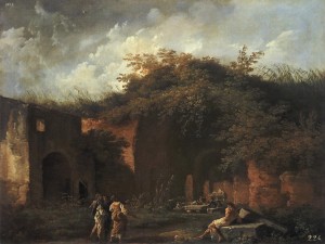 Landscape with ruins